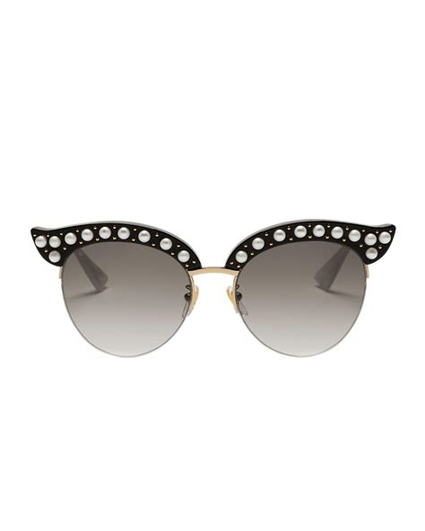 gucci pearl sunglasses cat eye|gucci cat eye sunglasses beige.